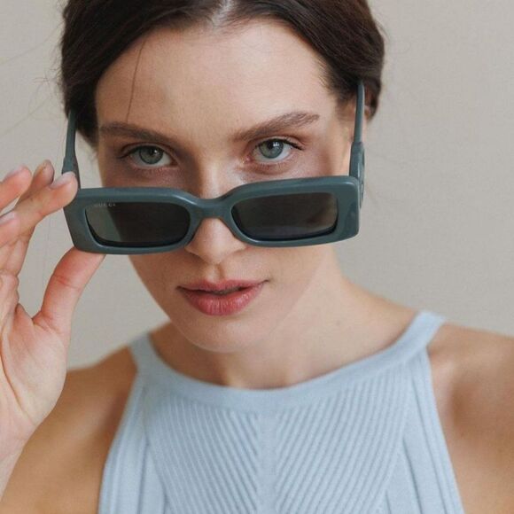 NEW Gucci GG1325S 003 Grey Smoke Grey Rectangle Women Sunglasses main image 9